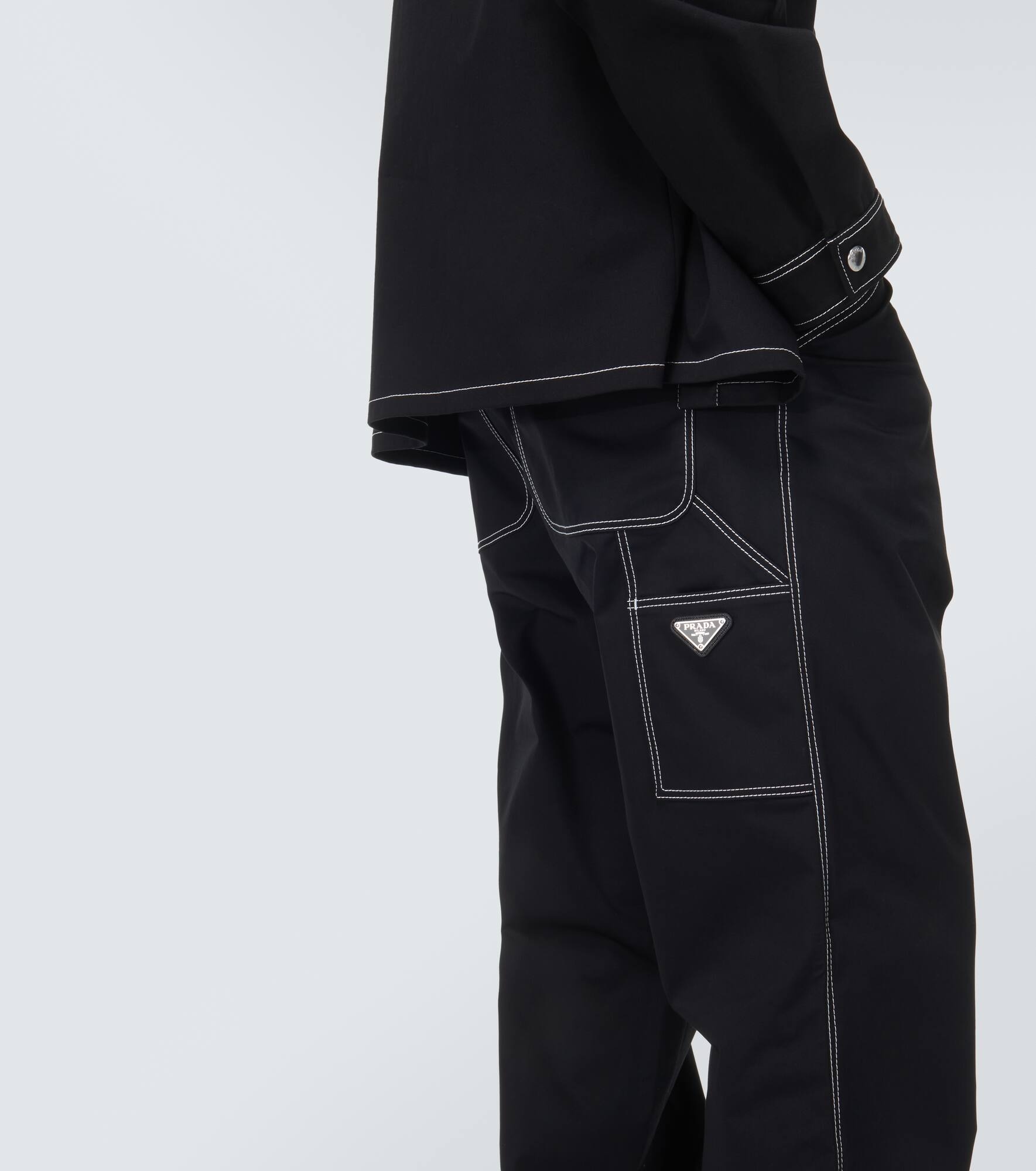 Embroidered straight cotton pants - 5