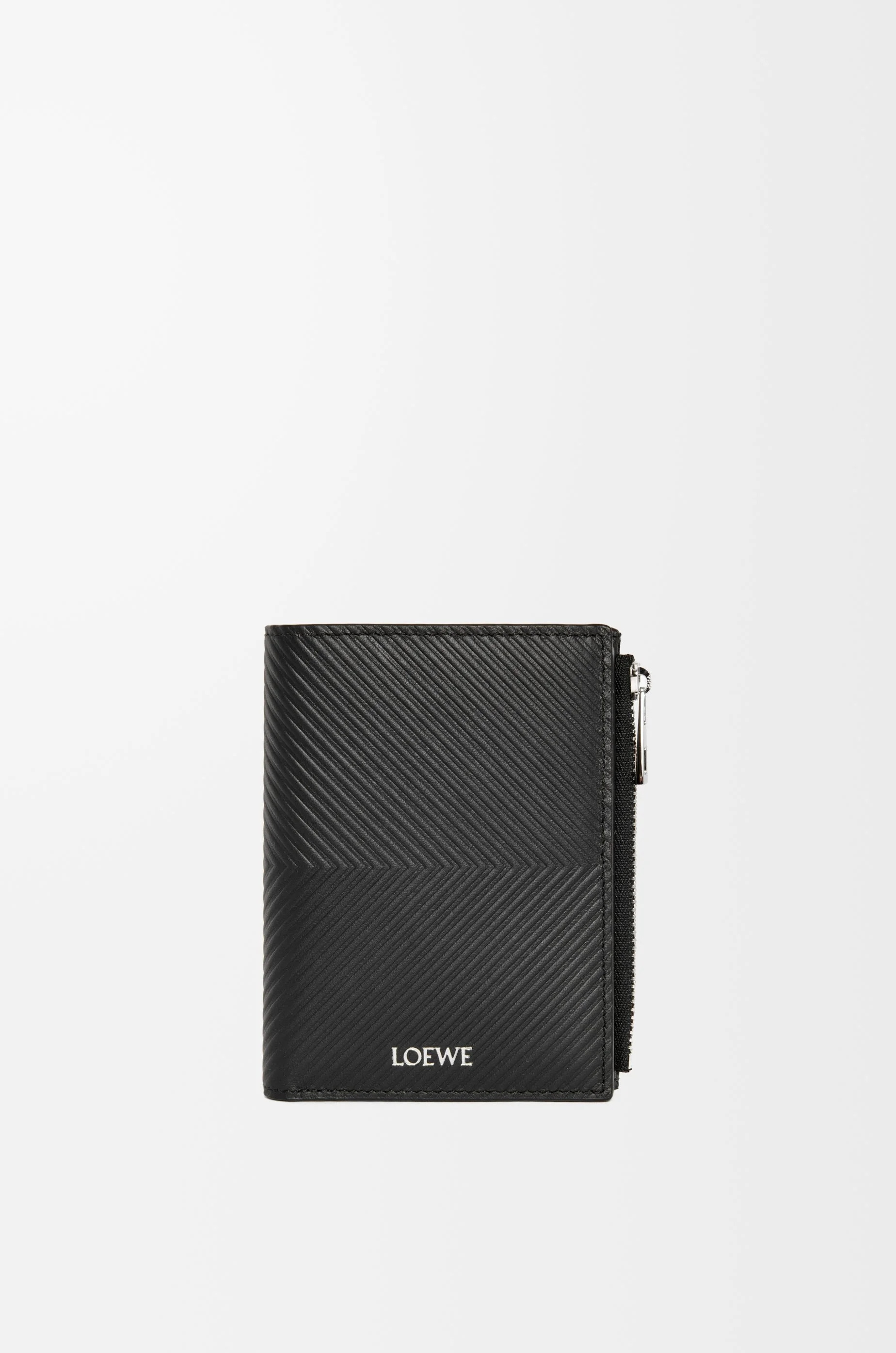 Slim compact walllet in textured classic calfskin - 1