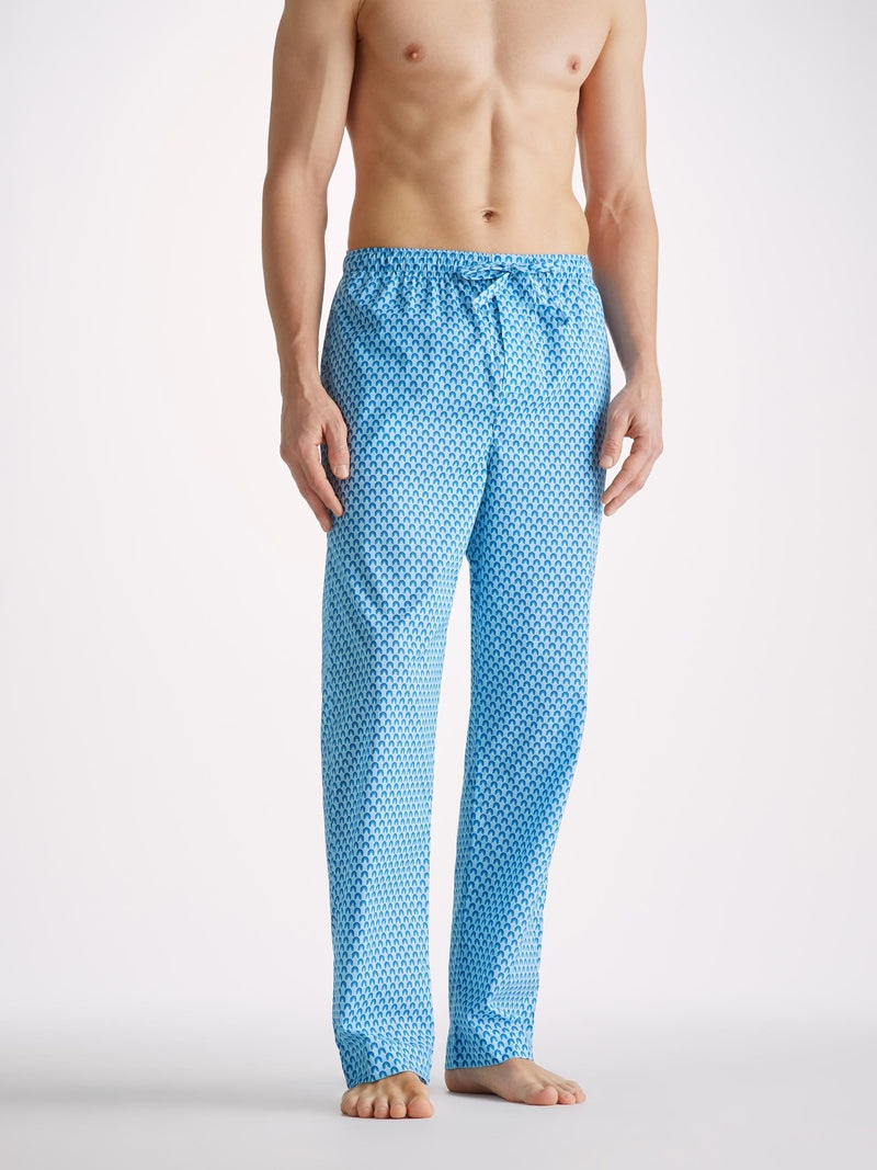 Men's Lounge Trousers Ledbury 65 Batiste Cotton Blue 2