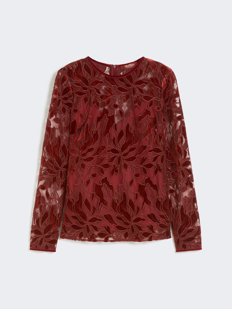 PLINIO Tulle T-shirt with velvet embroidery 1