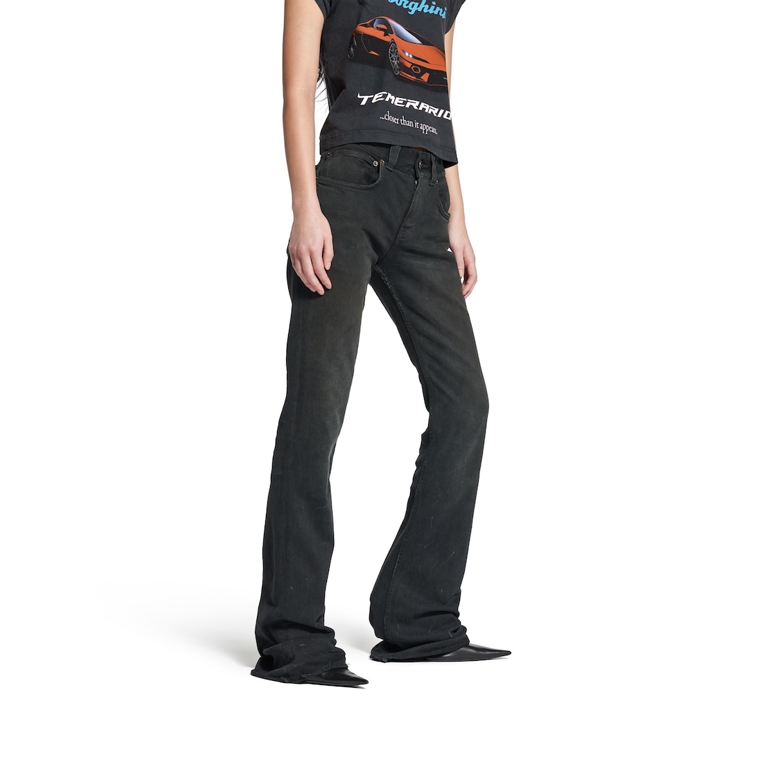 Women's Slim Fit Bootcut Pants in Black/green/red - 5