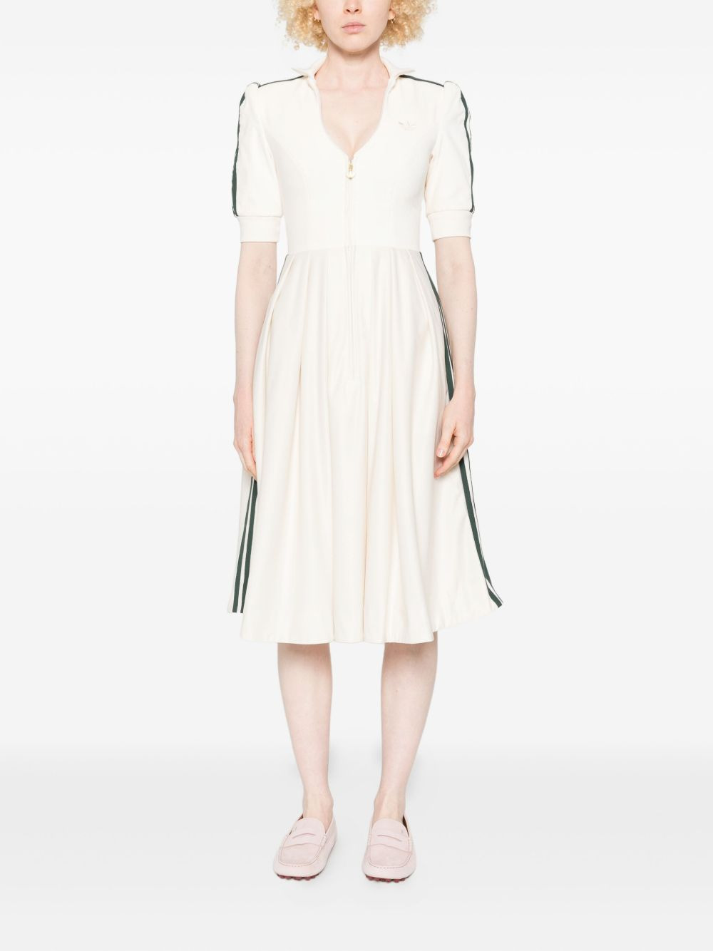 three-stripe zip-front midi dress - 6