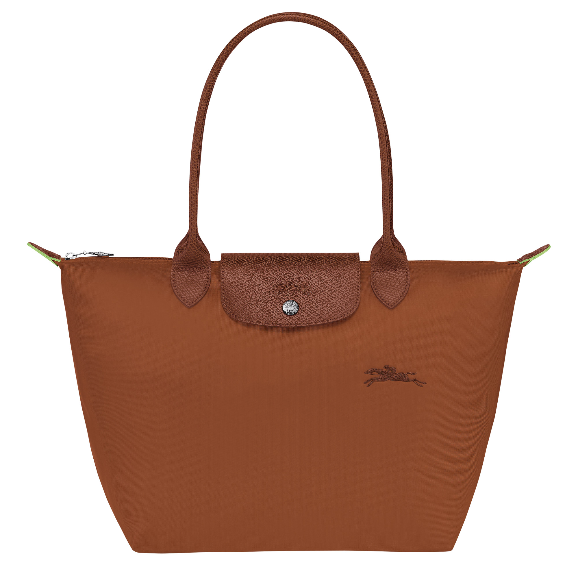 Le Pliage Green M Tote bag Cognac - Recycled canvas - 1