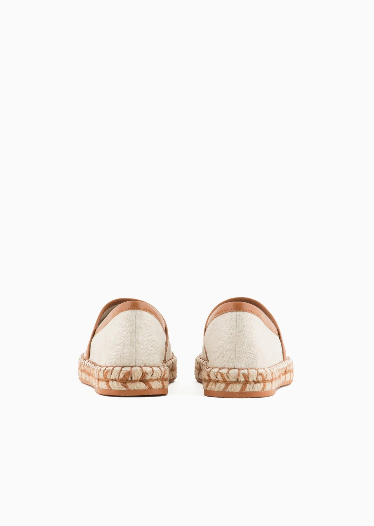 Linen espadrilles with leather trim - 4