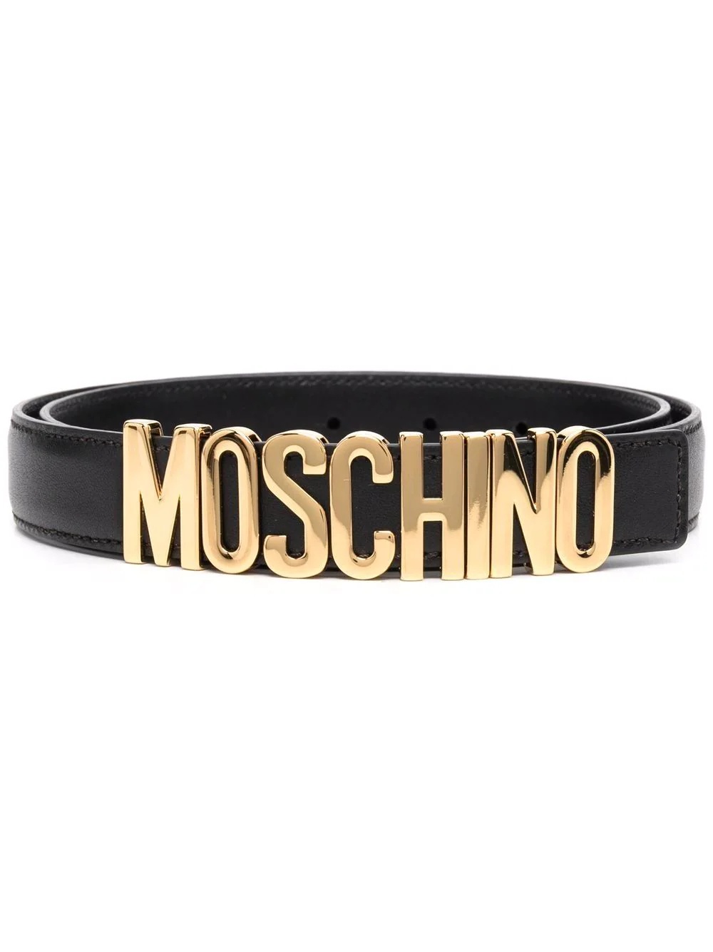 logo-plaque leather belt - 1