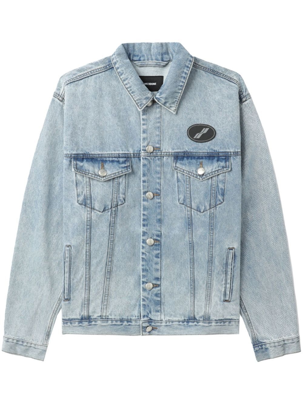 logo-patch denim jacket - 1