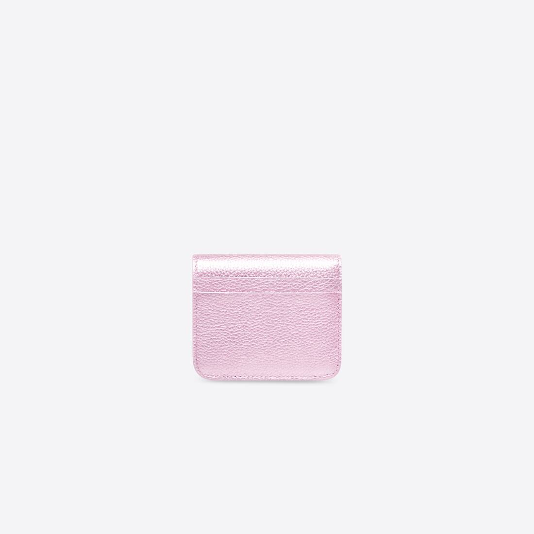 Women's Cash Flap Coin And Card Holder Metallized in Pink - 2