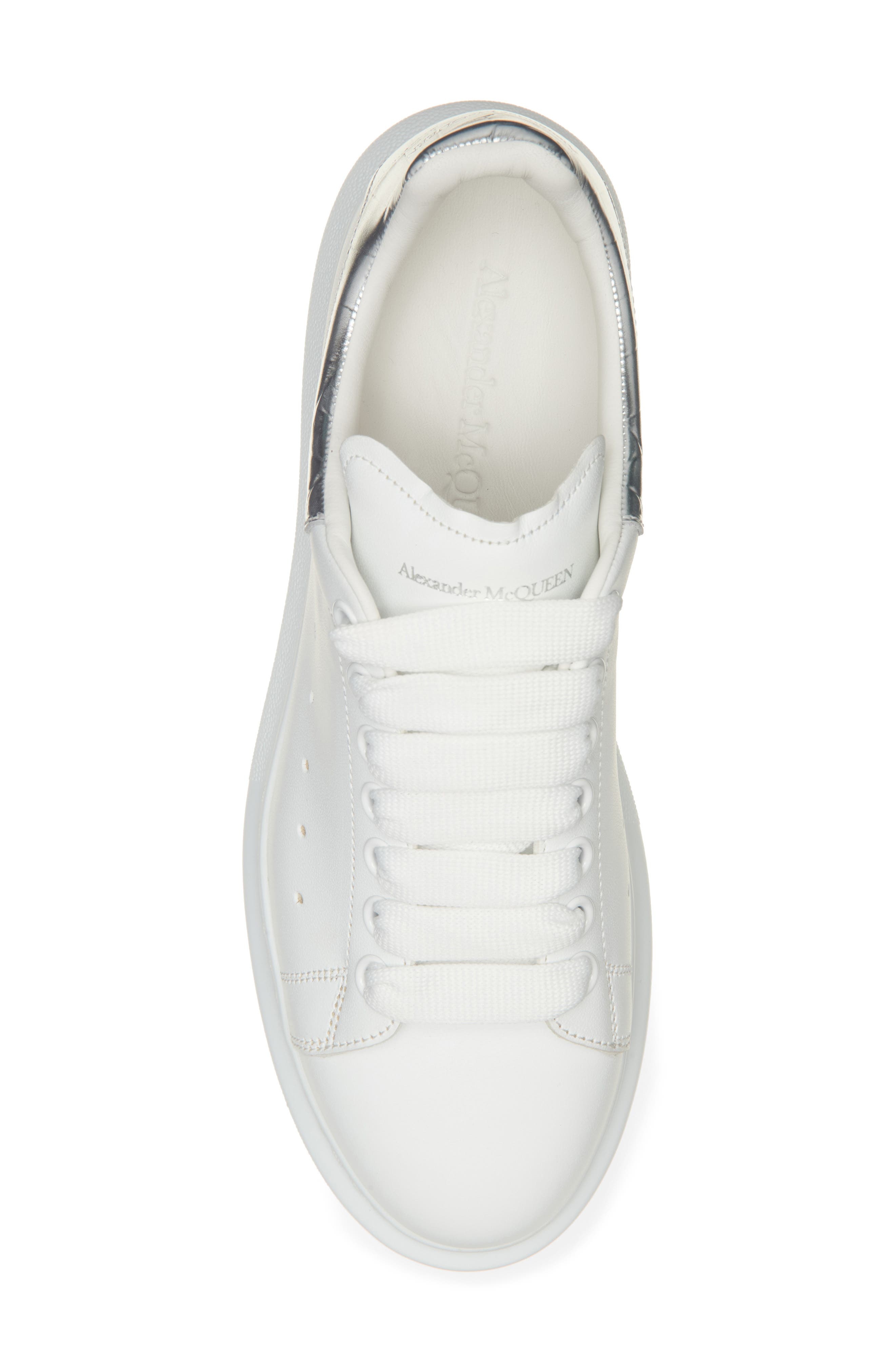 McQueen Oversized Sneaker in White/Silver at Nordstrom - 5