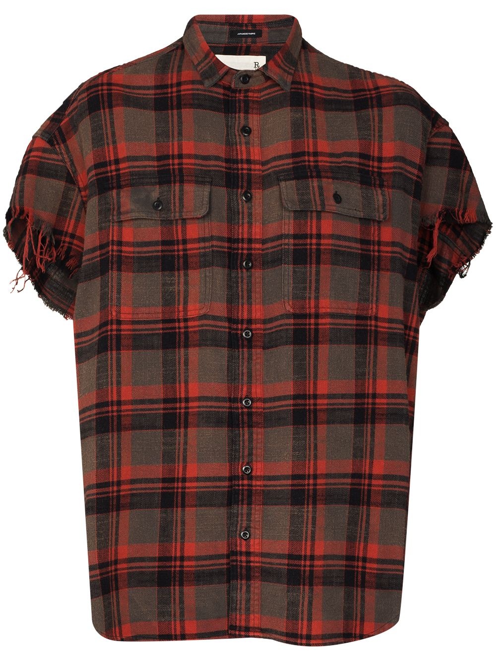 plaid-pattern short-sleeve shirt - 1