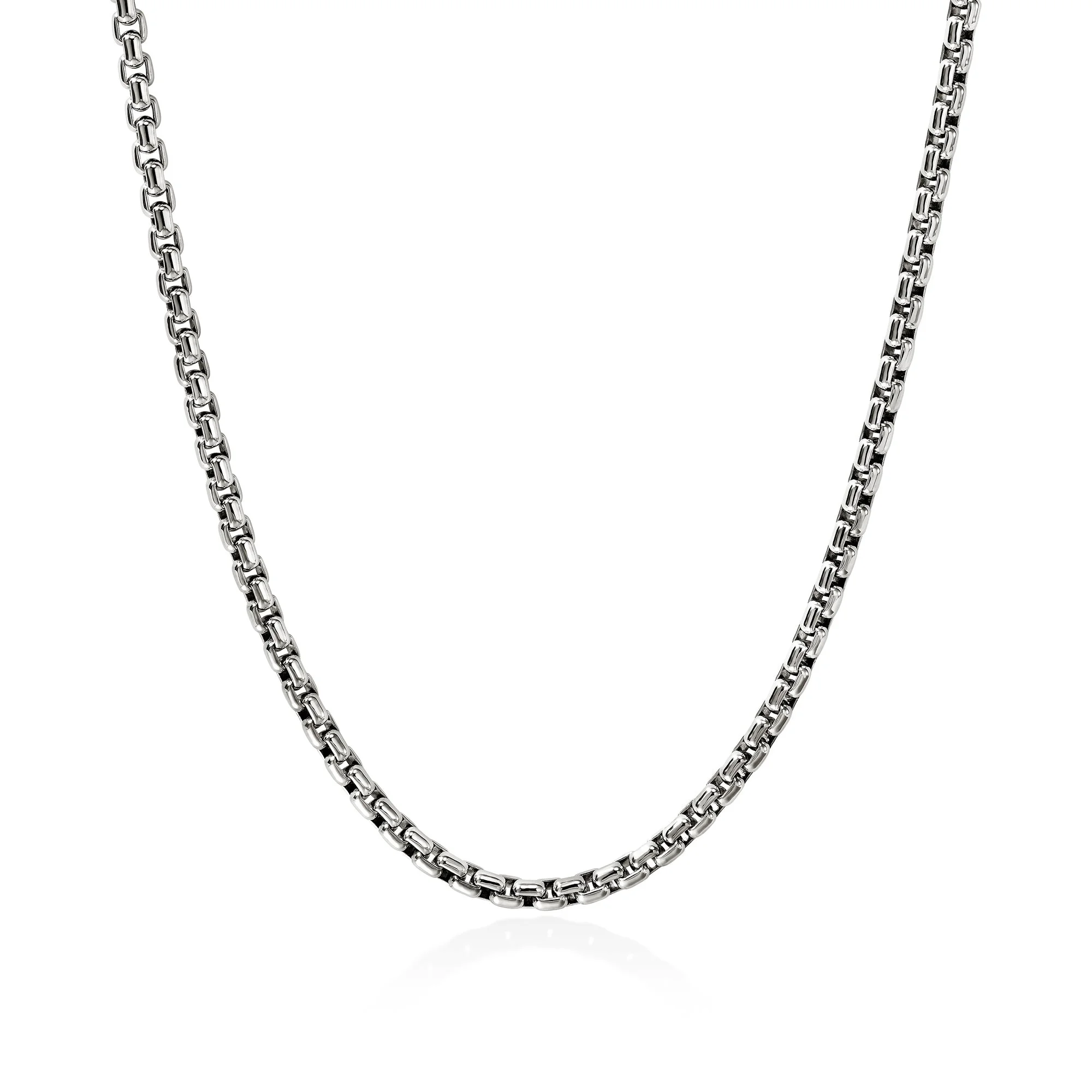 Box Chain Necklace, Sterling Silver, 4.8MM - 1