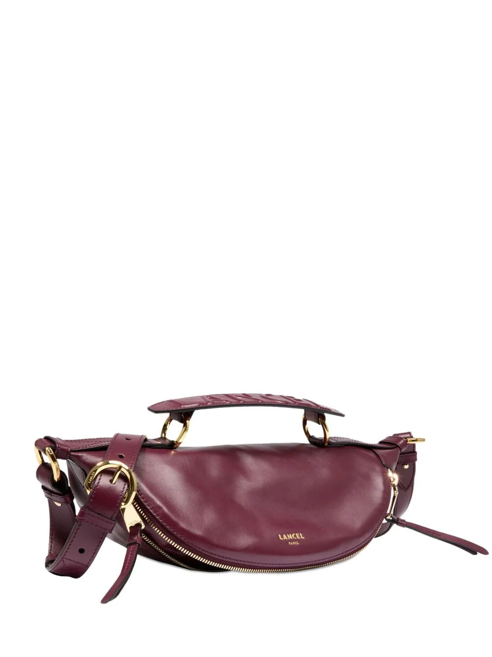 Origami curved leather crossbody bag - 1