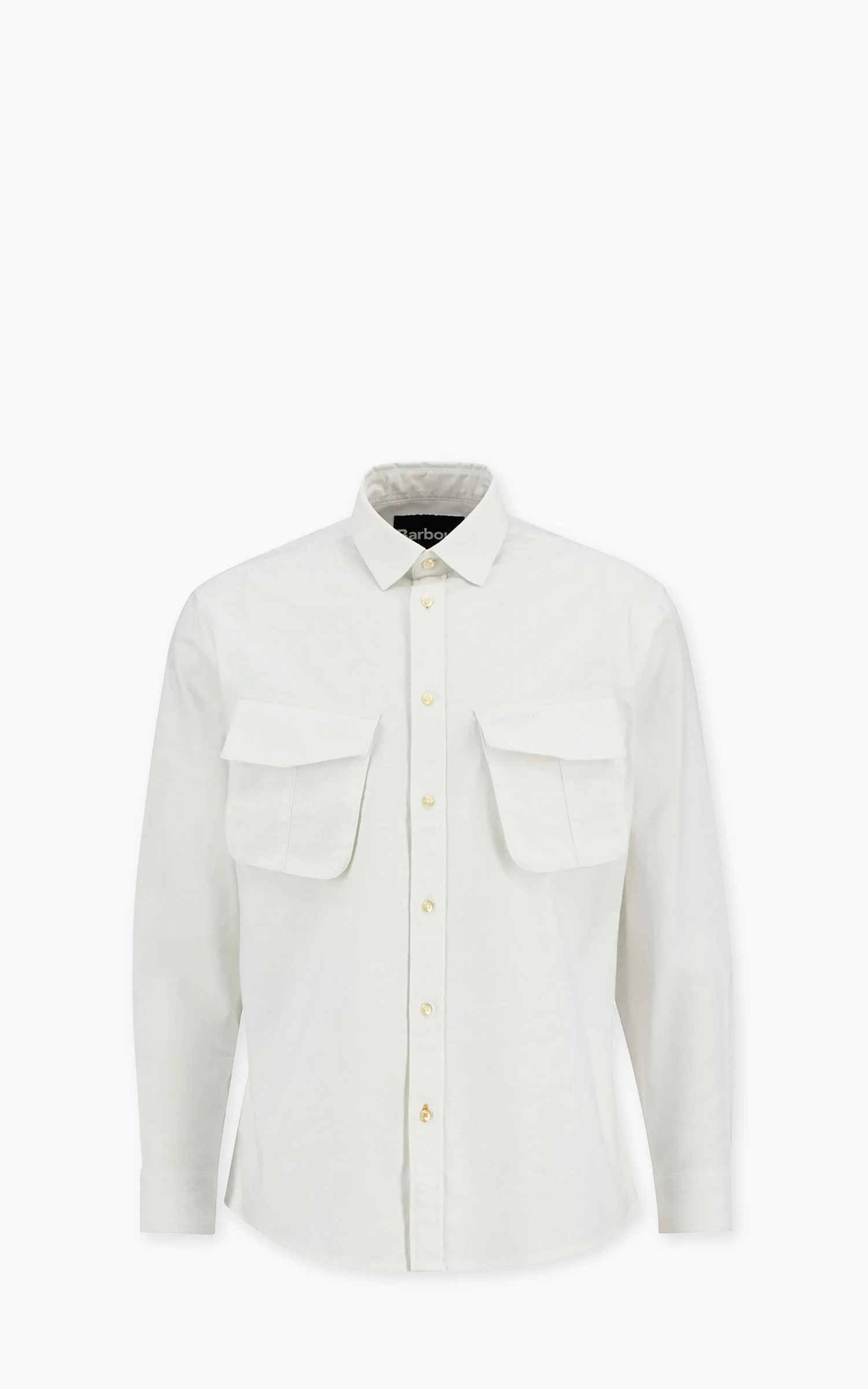 BARBOUR ARNHAM OVERSIZED OXFORD JUNGLE SHIRT WHITE - 1