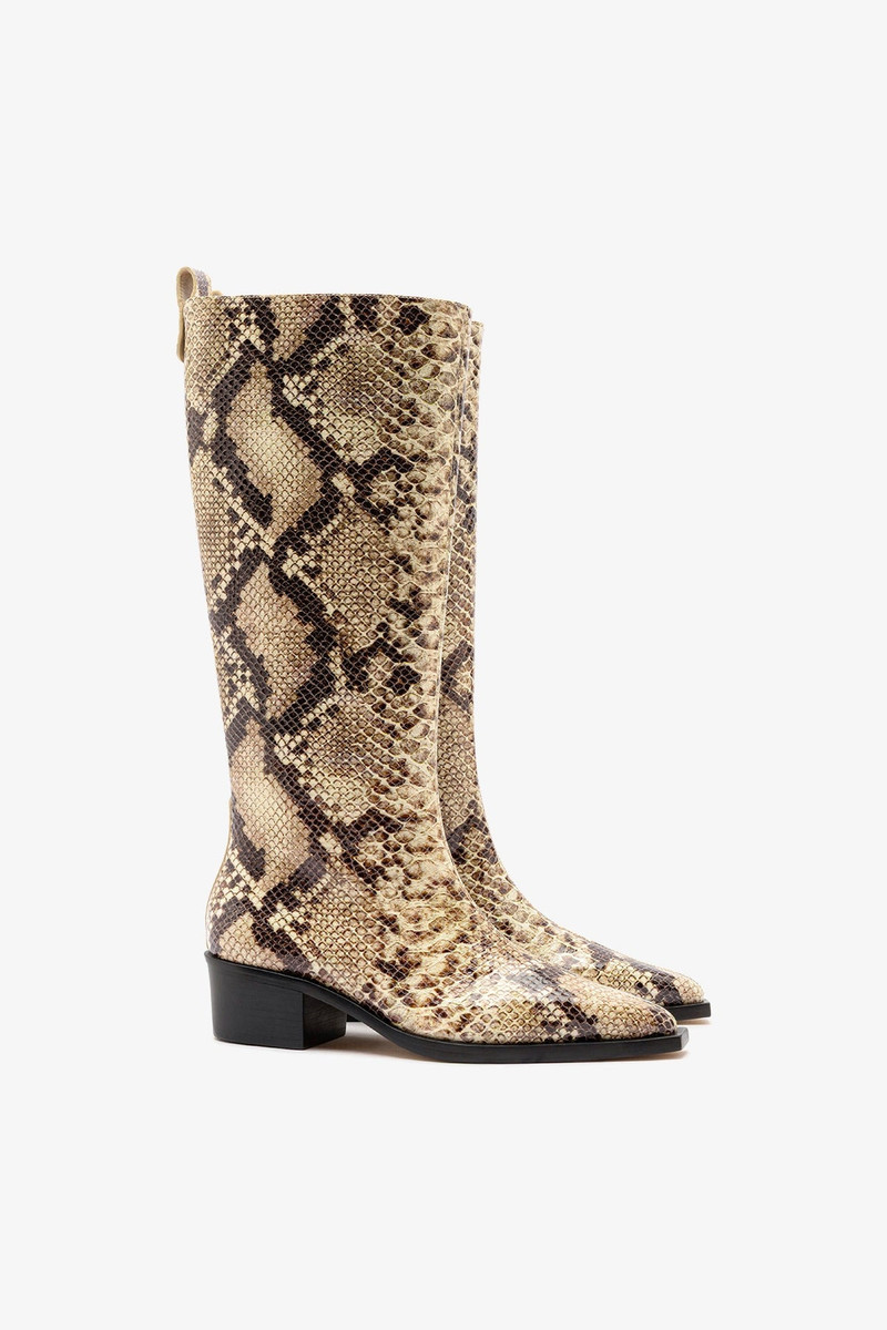 Florencia Boot In Neutral Snake Leather 3