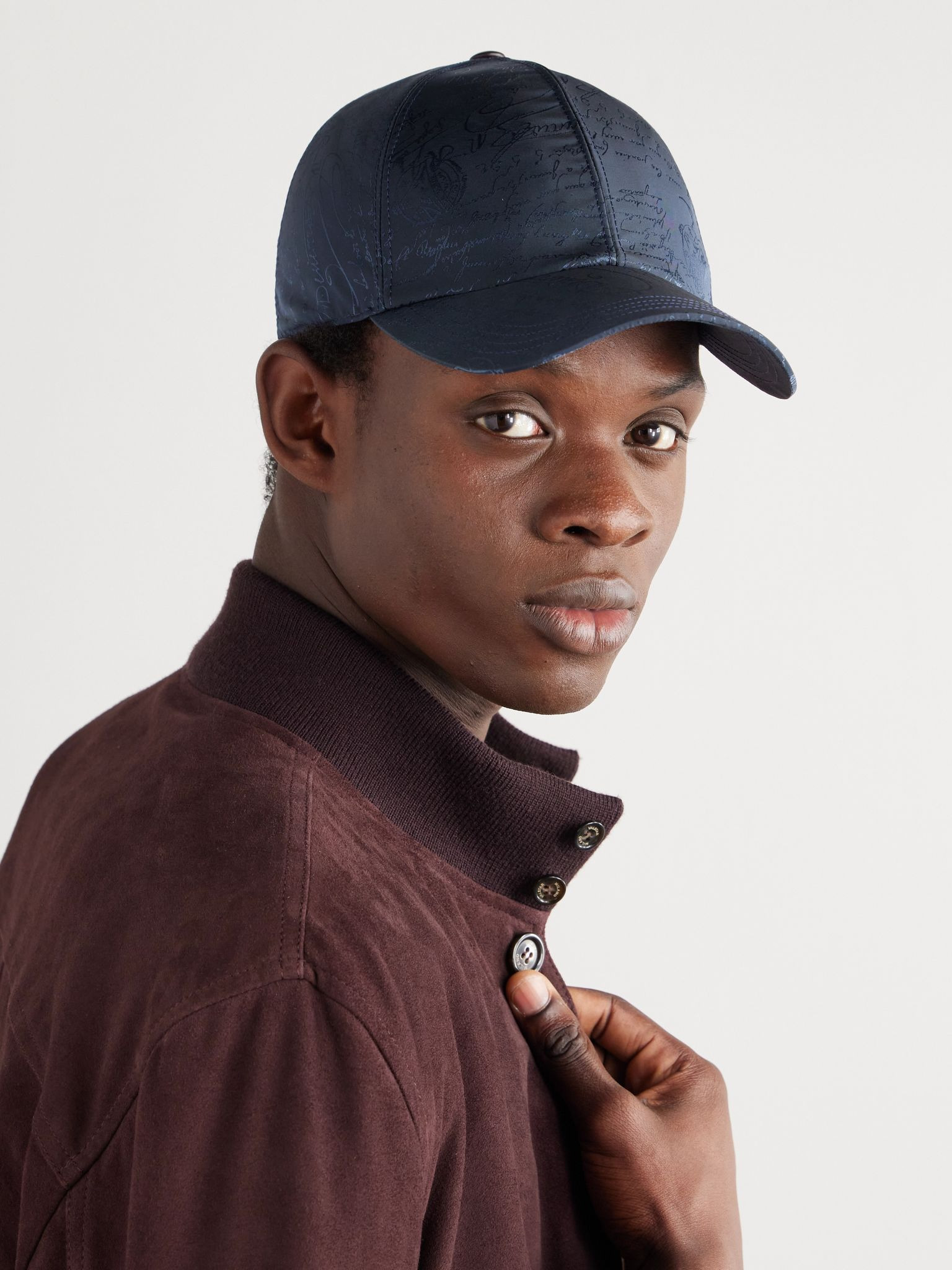 Scritto-Jacquard Twill Baseball Cap Navy - 2