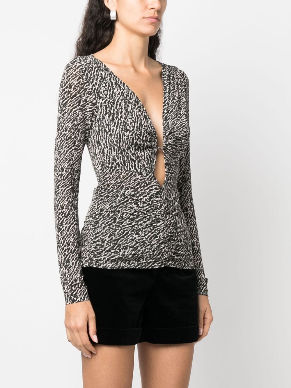 Laura abstract-print cut-out top - 3