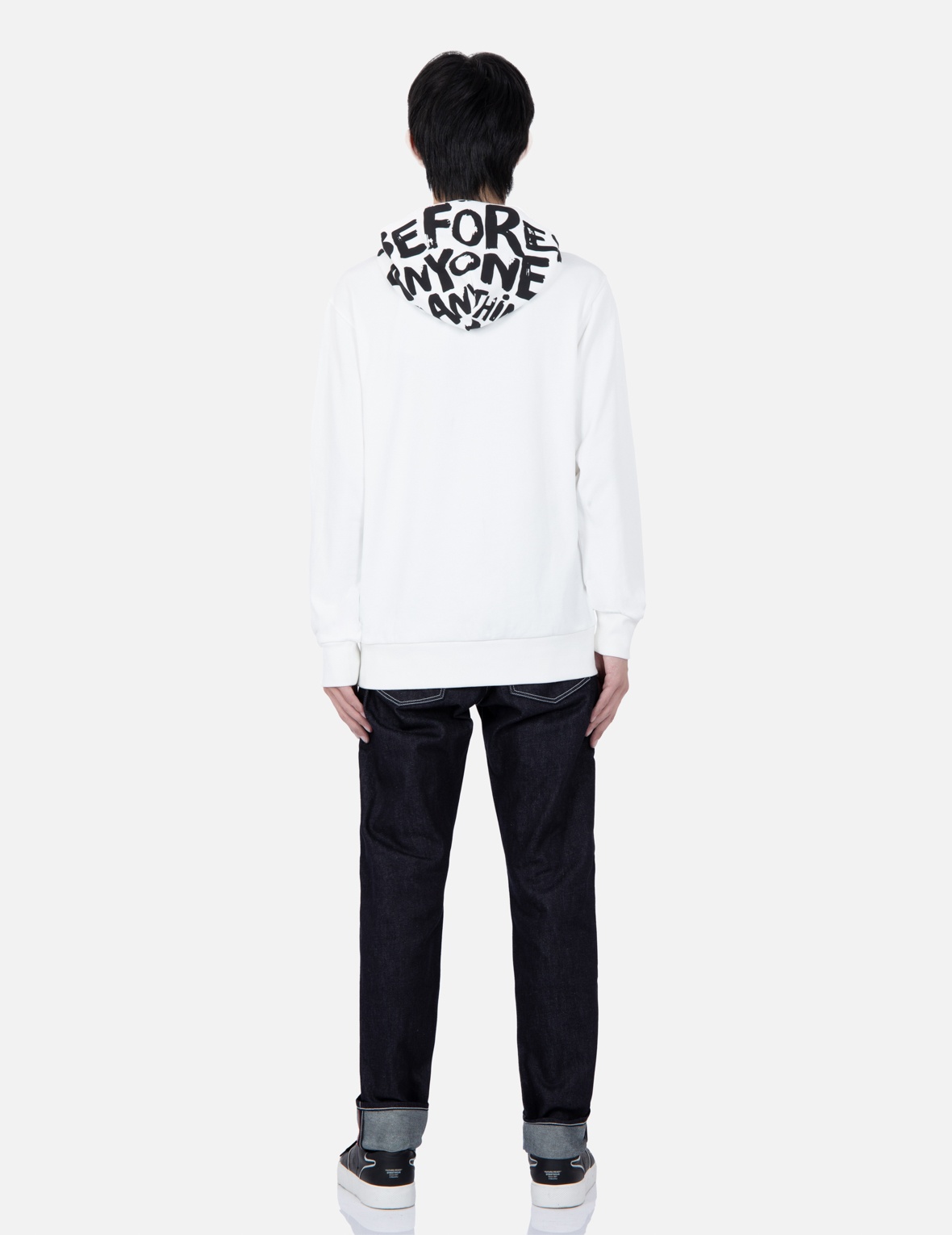 BRAND MOTTO PRINT HOODED SWEATSHIRT - 6