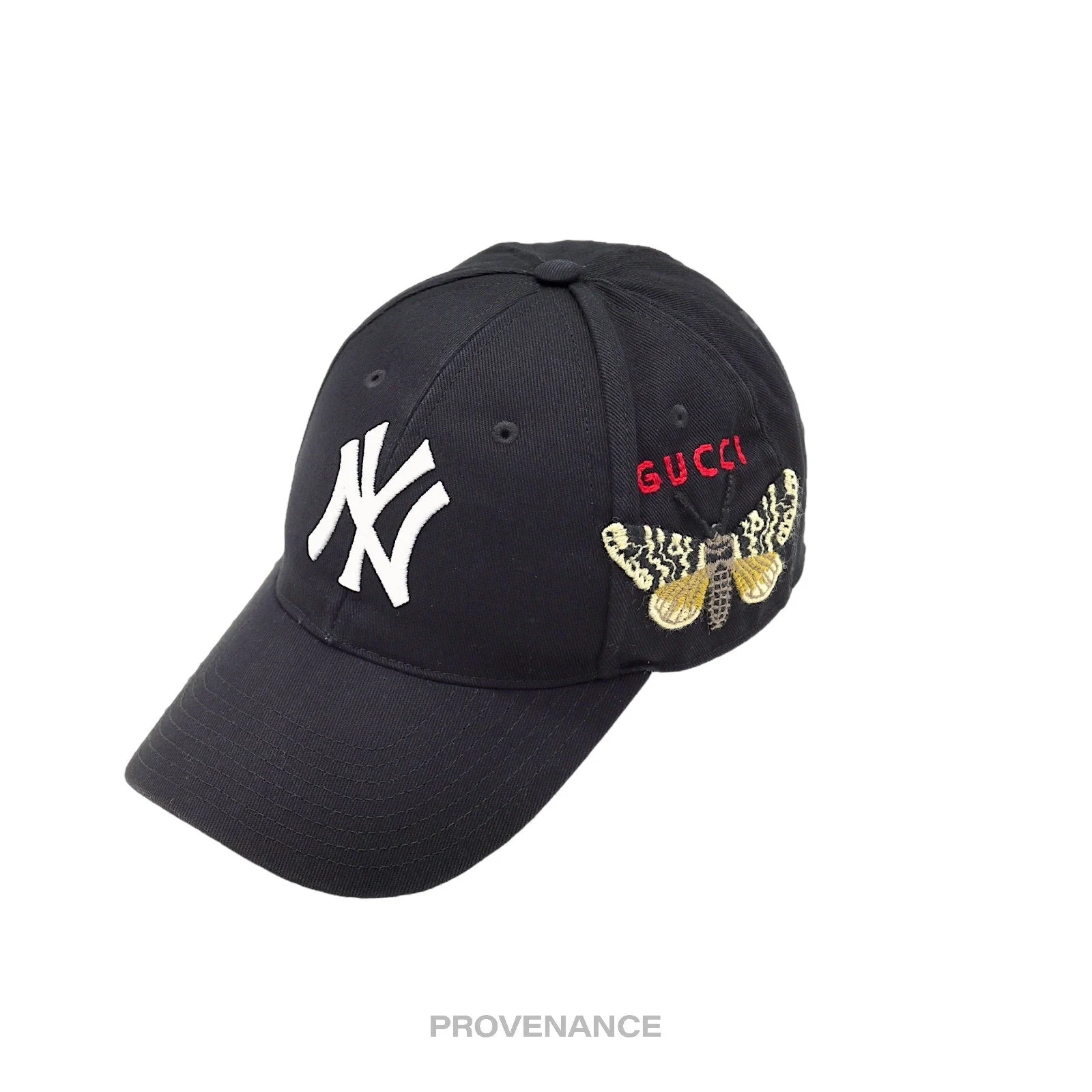 Gucci x NY Yankees Embroidered Hat Cap - Black with Moth - 1