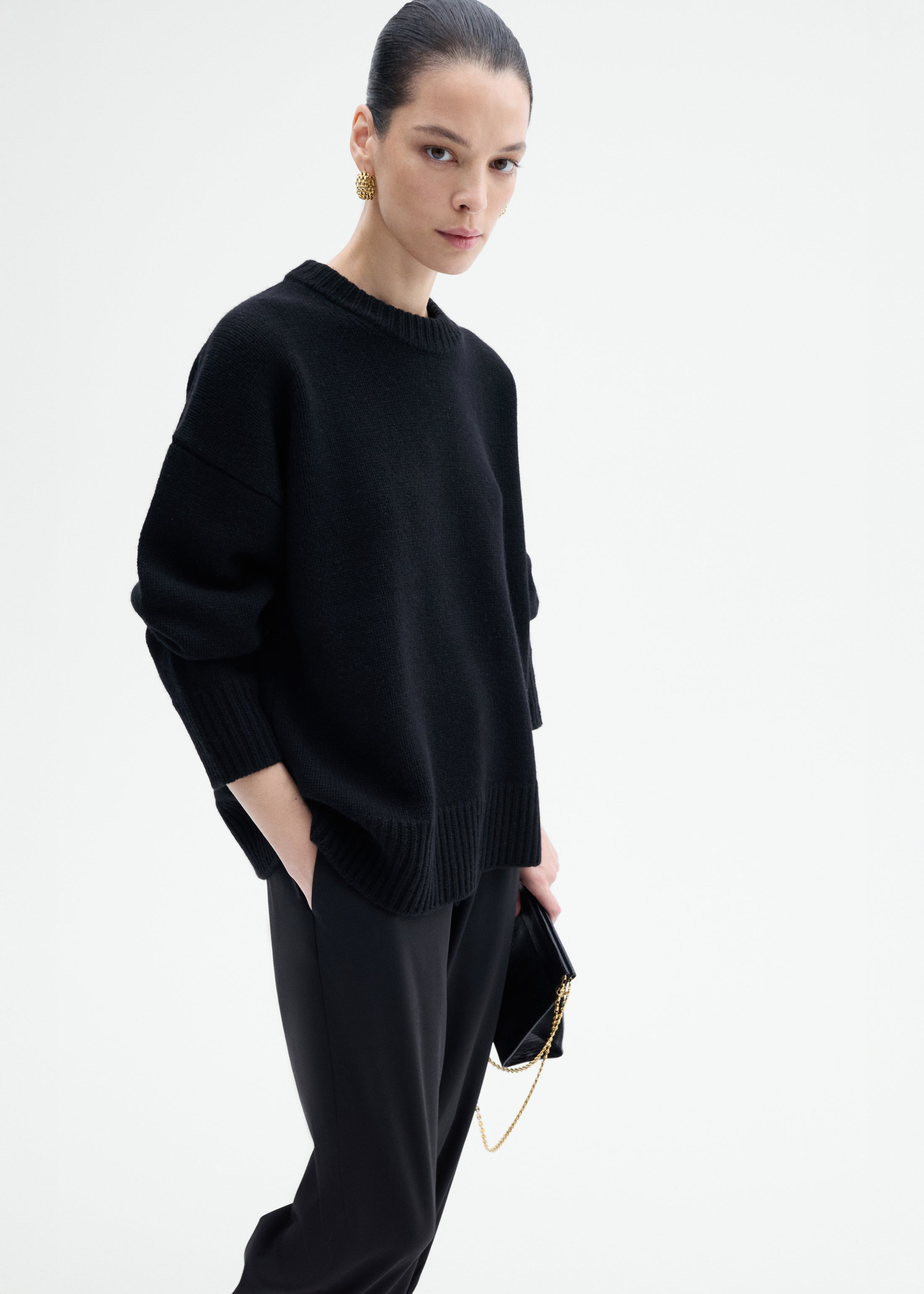 Boyfriend Crew Neck in Wool Cashmere - 4
