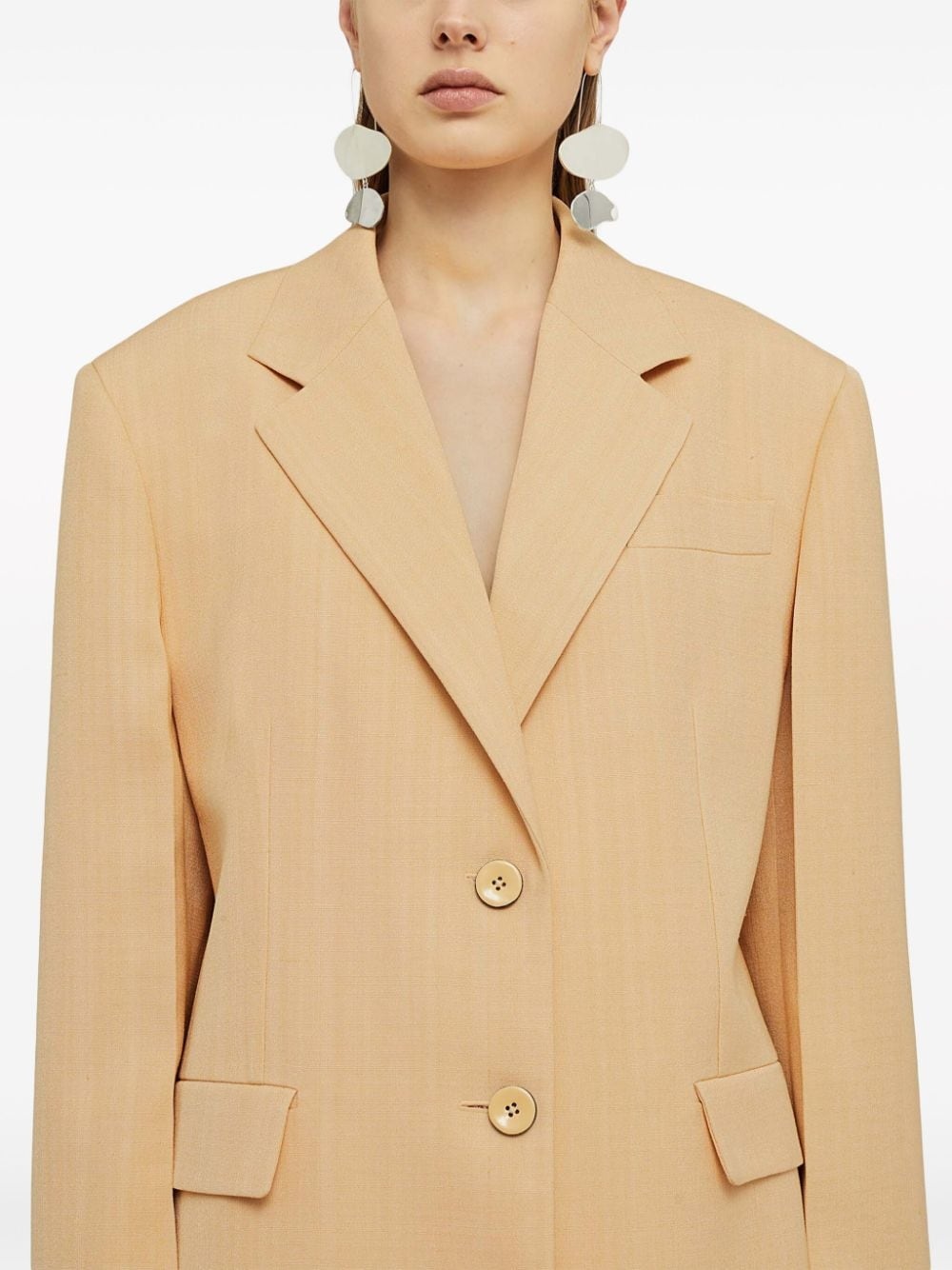 single-breasted crepe blazer - 3