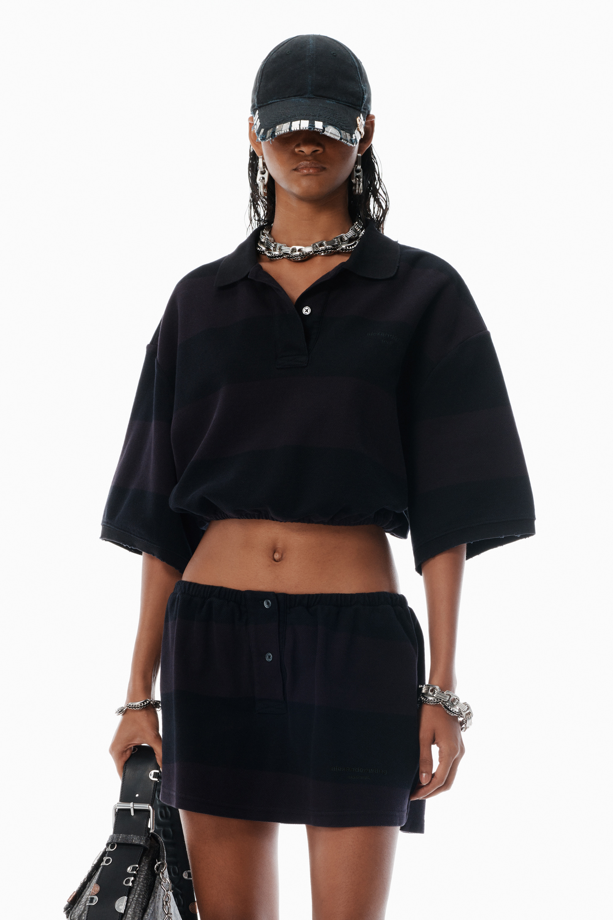 black striped deconstructed miniskirt - 5