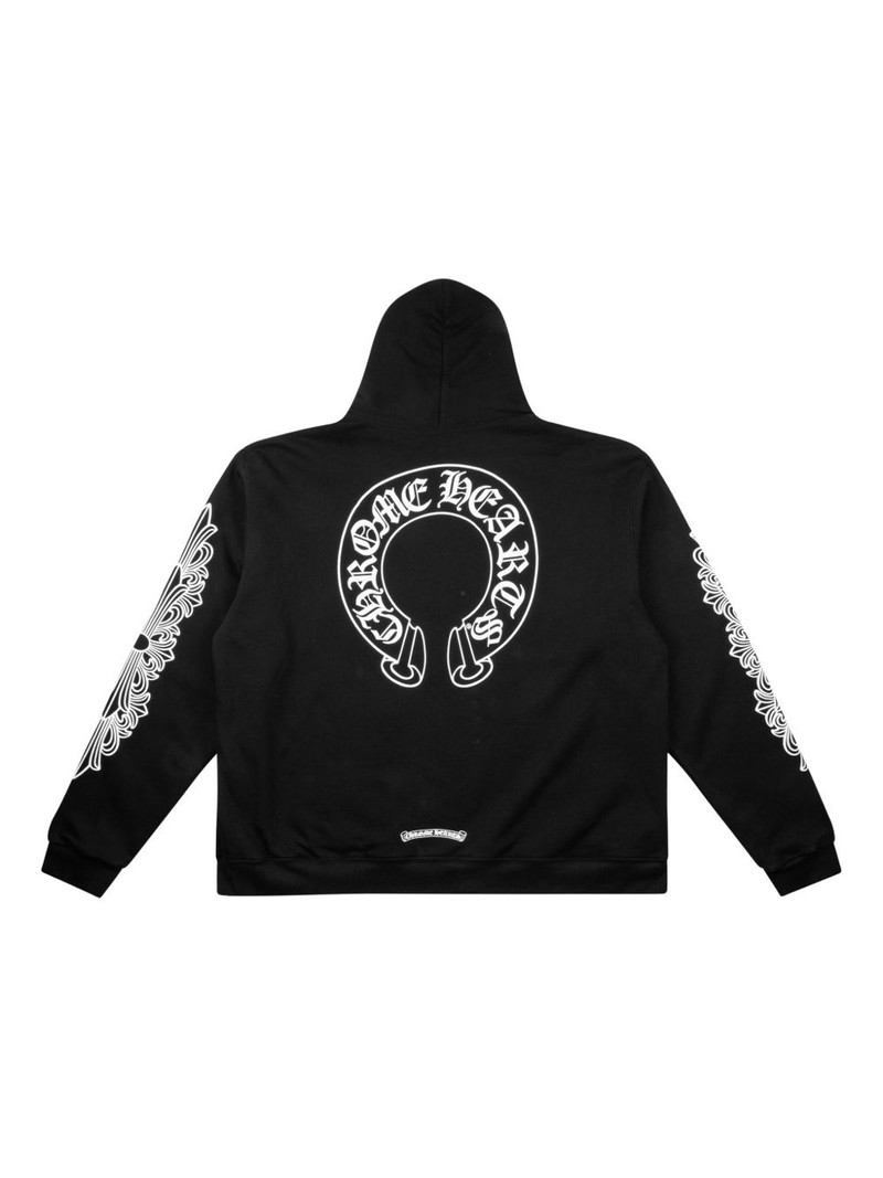 Chrome Hearts horseshoe-print zip-up hoodie outlook