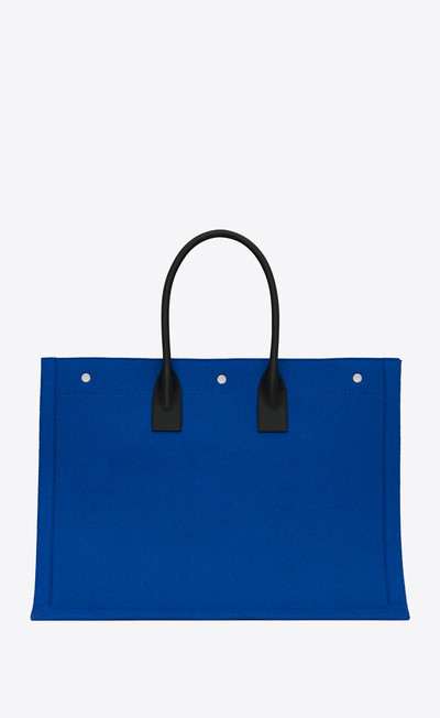 SAINT LAURENT rive gauche tote bag in felt and leather outlook