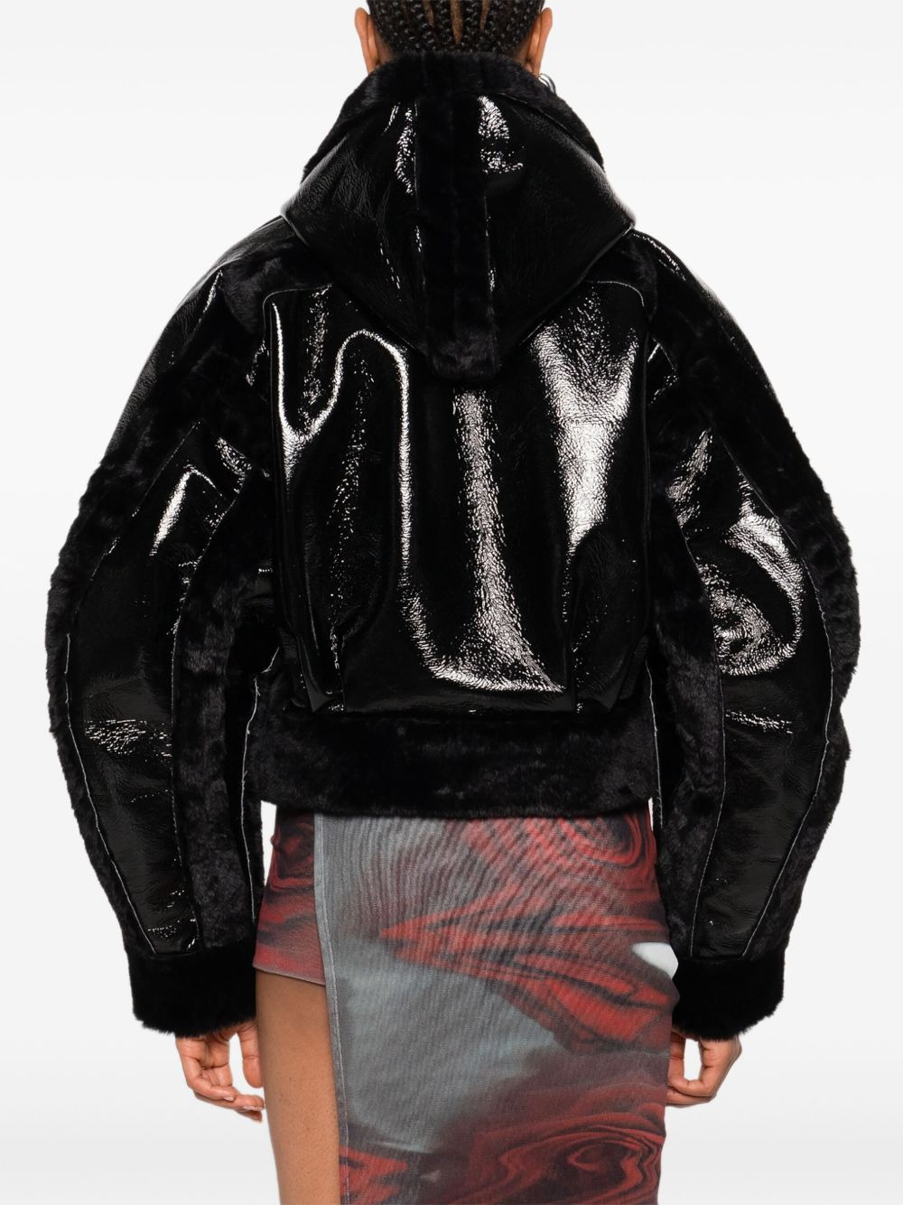 hooded cropped jacket - 4