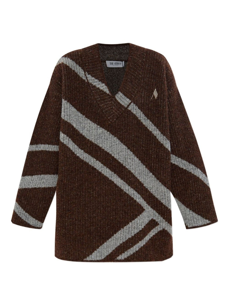 diagonal-stripe sweater 1