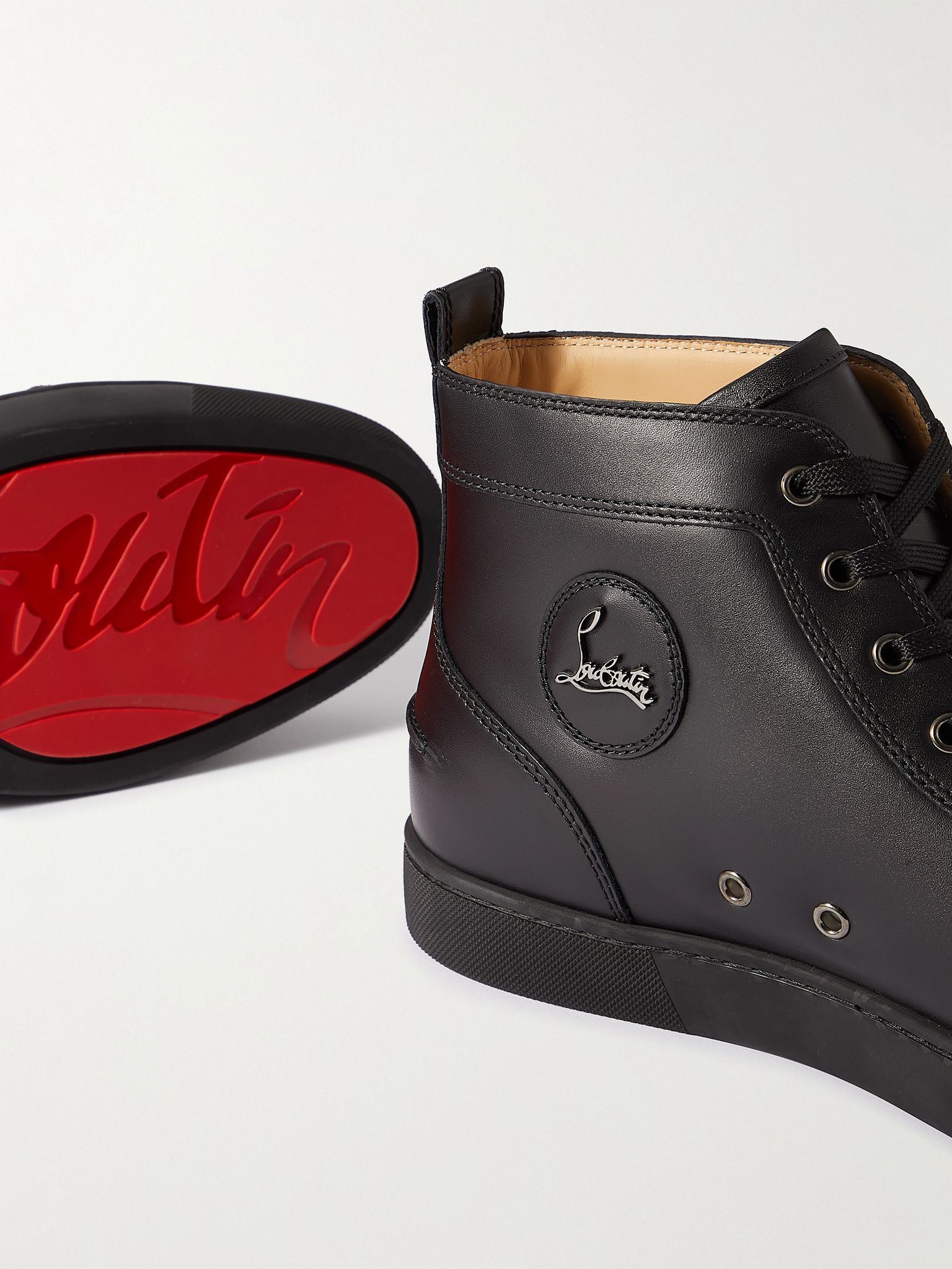 Louis Leather High-Top Sneakers Black - 6