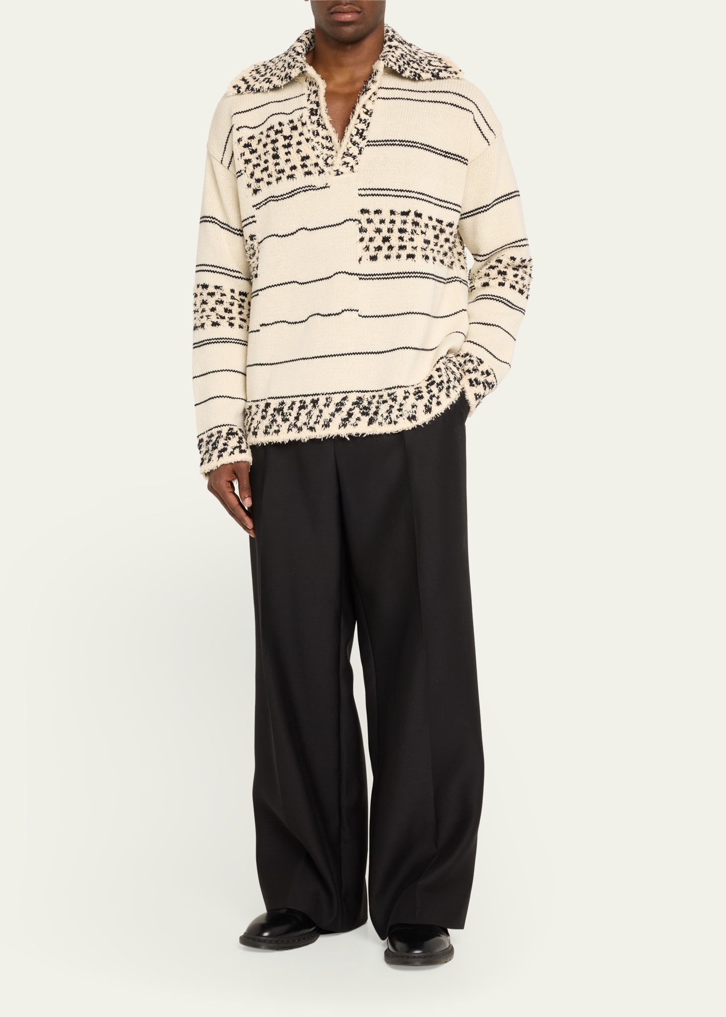 Men's Textured Stripe Knit Sweater - 2