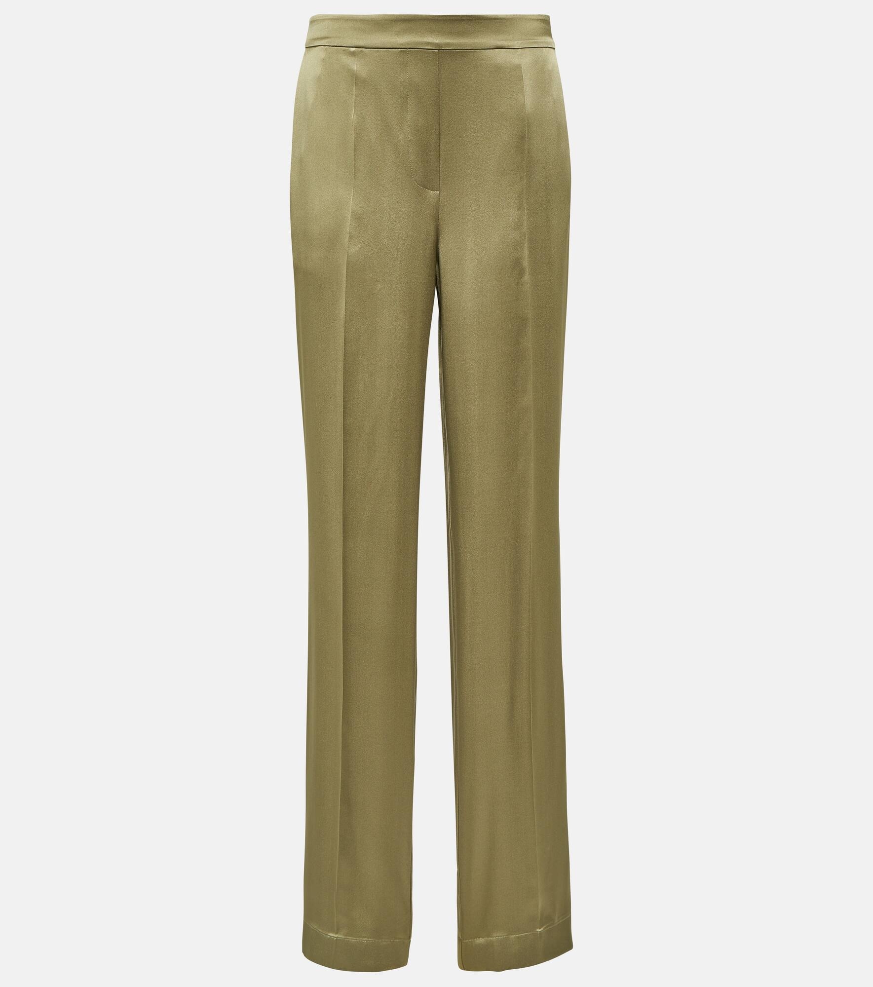 Tova silk satin straight pants - 1