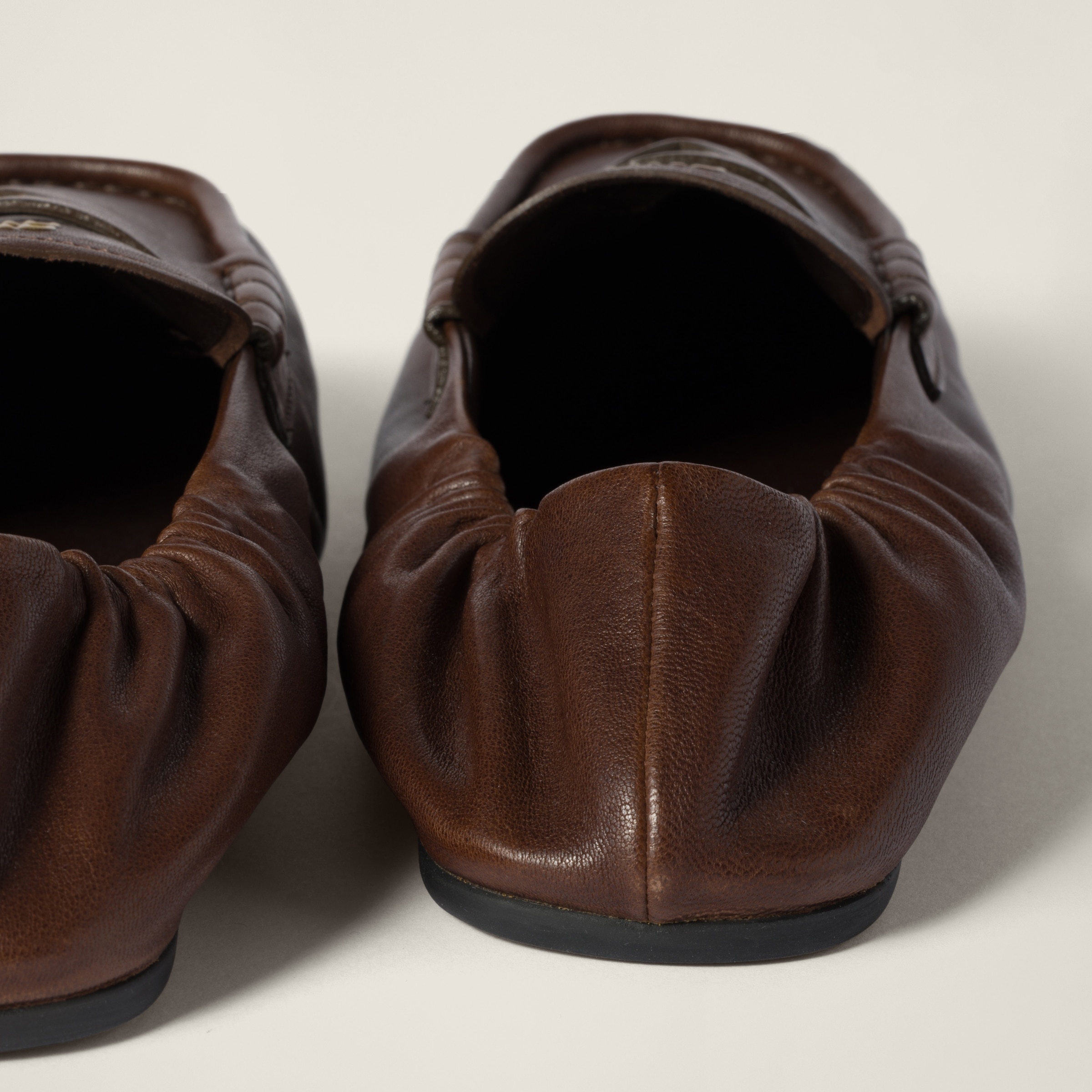 Ruches nappa leather ballerinas - 3