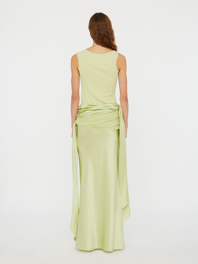 Knotted Silk Gather Skirt 3