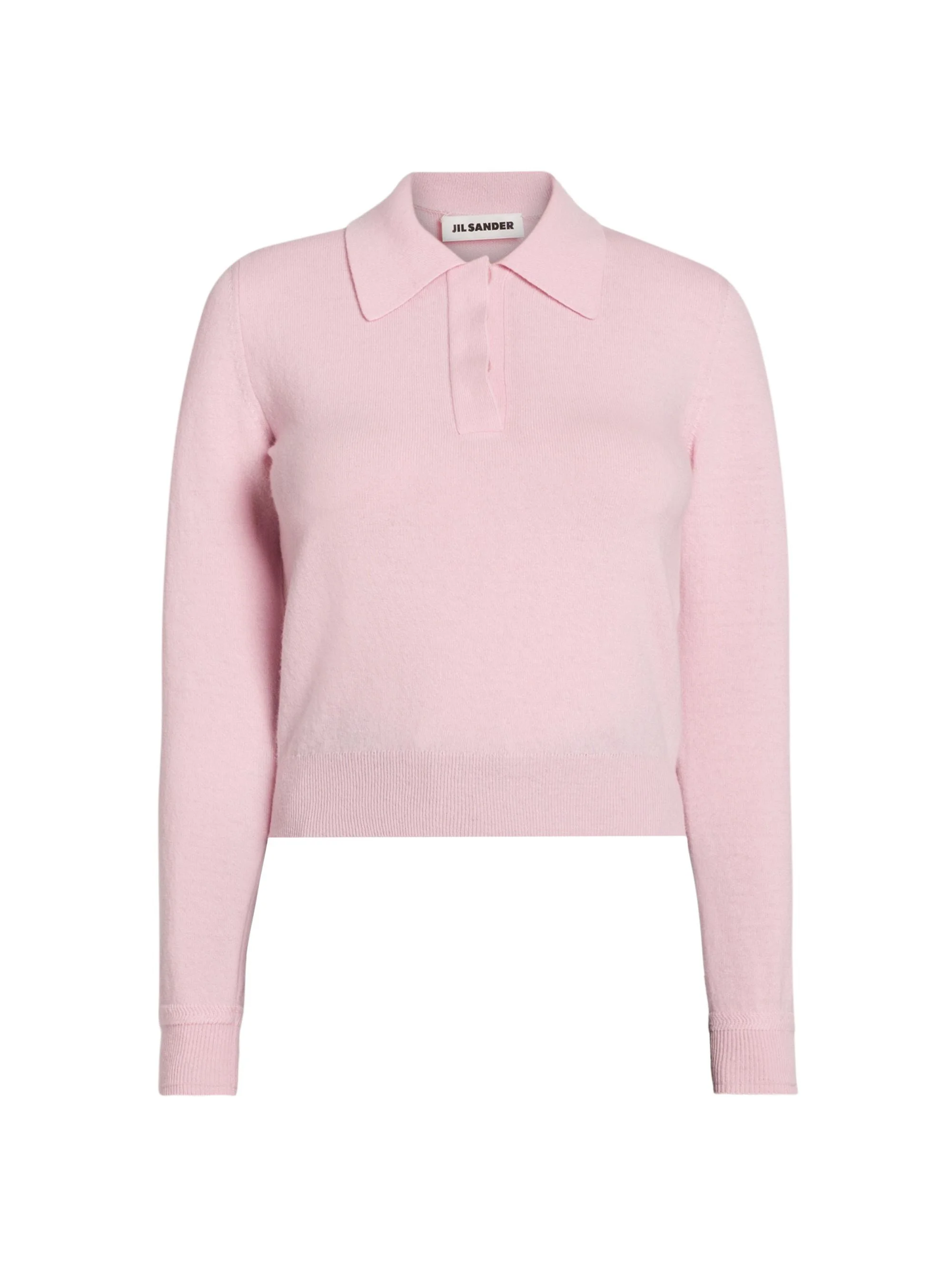 Women's Virgin Wool Relaxed-Fit Polo Sweater - Candy Pink - 1
