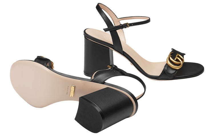 (WMNS) Gucci G Heel Sandals 'Black' 453379-A3N00-1000 - 6