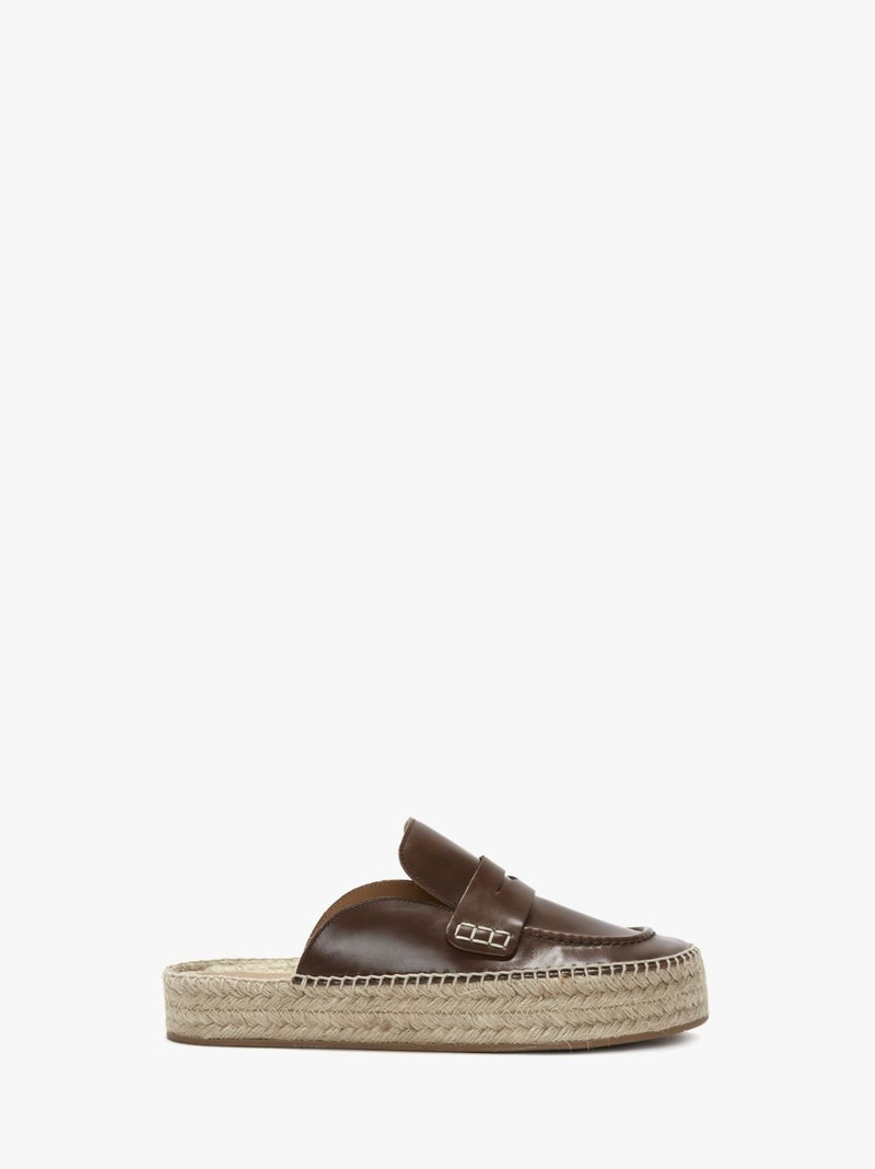 LEATHER ESPADRILLE LOAFER MULES 1