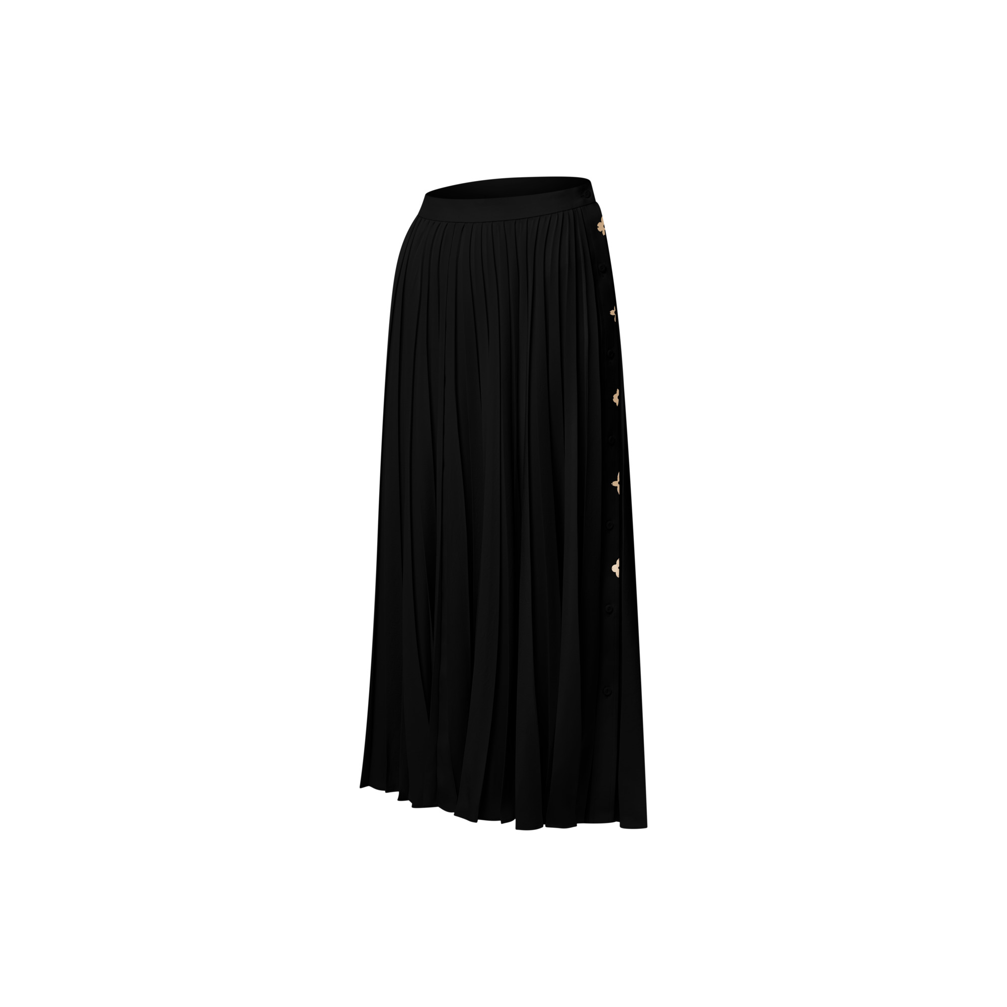 Monogram Accent Pleated Skirt - 2