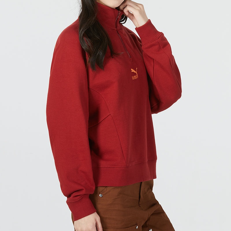 (WMNS) PUMA Das Cc Graphic Half-Zip Crew 'Red' 539911-22 - 4