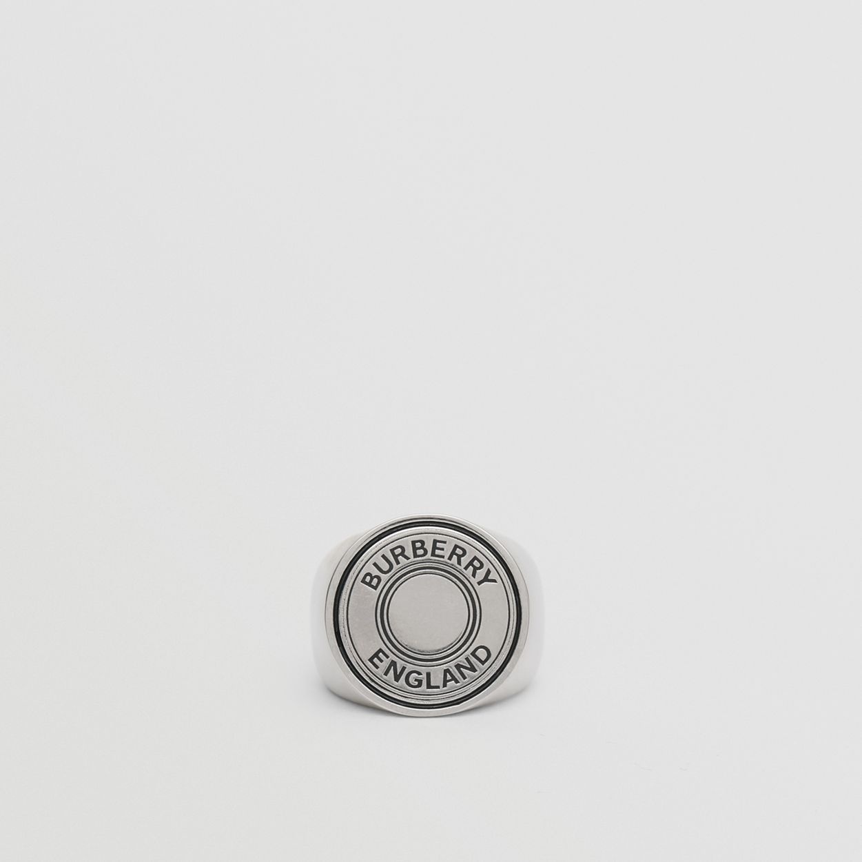 Logo Graphic Palladium-plated Signet Ring - 1