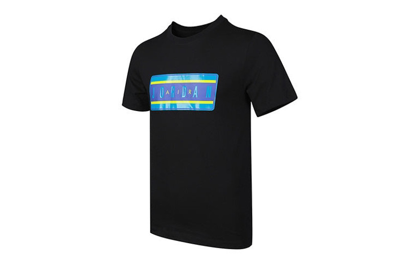 Jordan Air Jordan ORDAN STICKER SS CREW Athleisure Casual Sports Short Sleeve Black CJ6247-010 outlook
