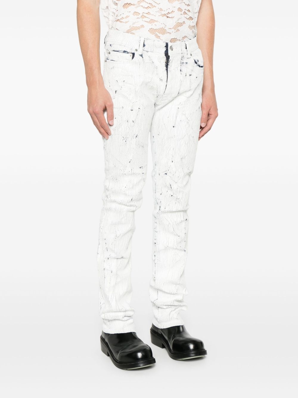 CRACKED-EFFECT JEANS - 3