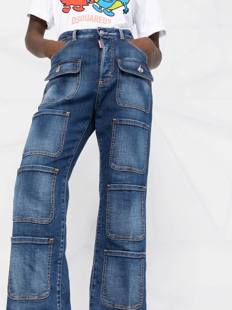multi-pocket high-waisted jeans 3