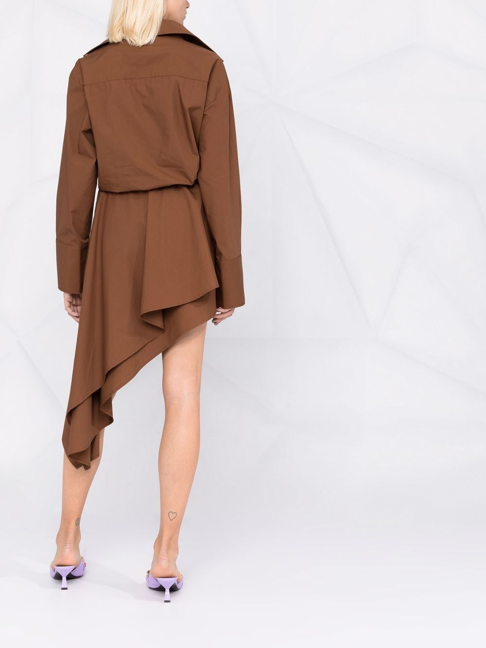 asymmetric gathered shirtdress - 6