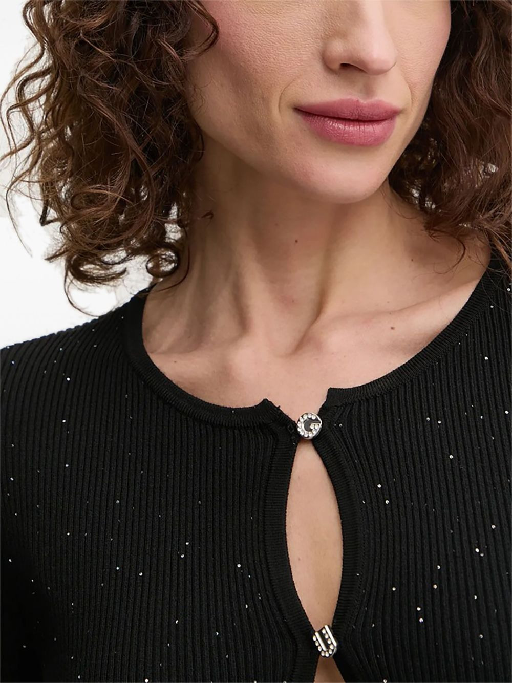 sequin-embellished split-cuff cardigan - 3