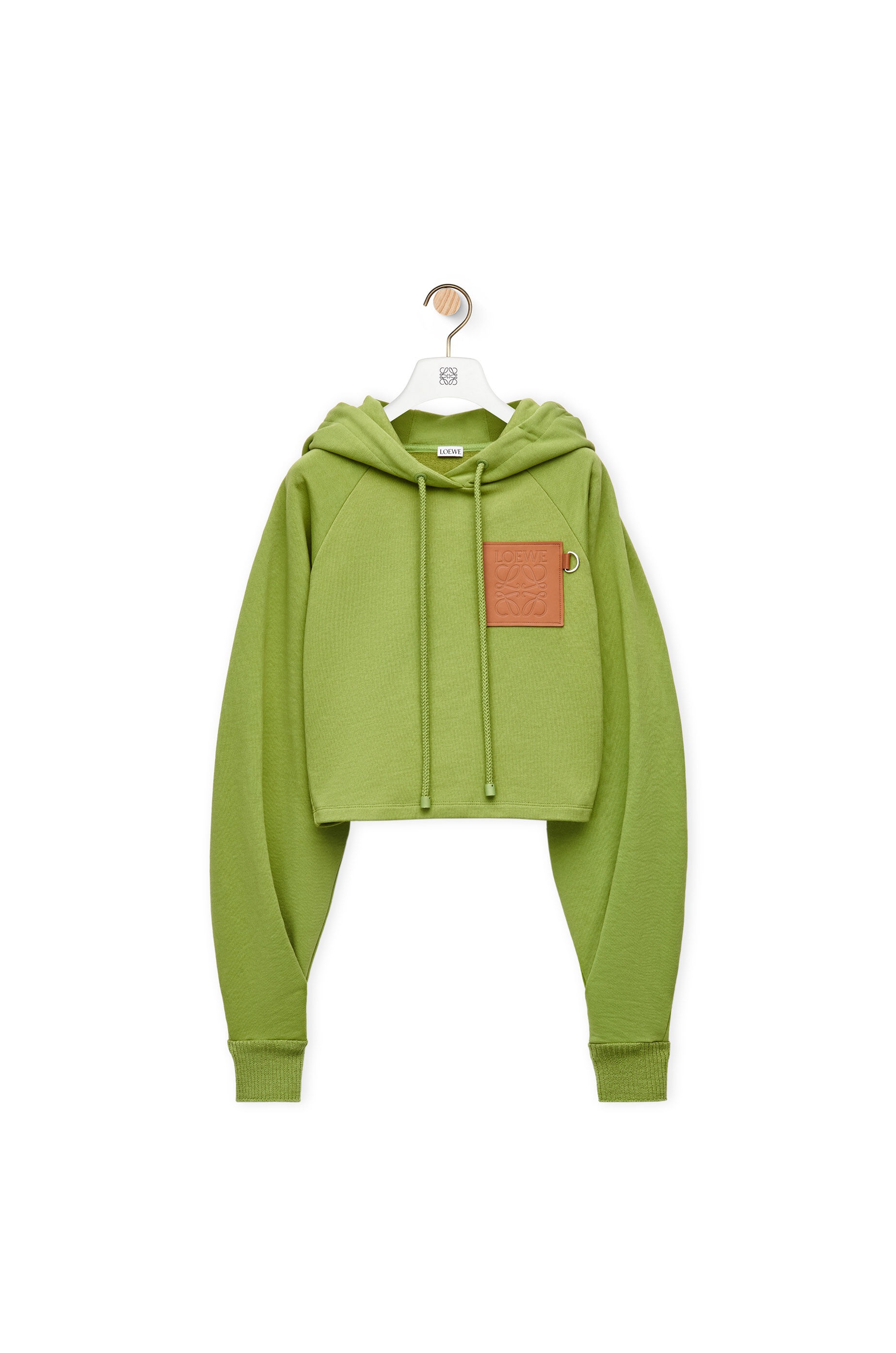 Anagram cropped hoodie in cotton - 1