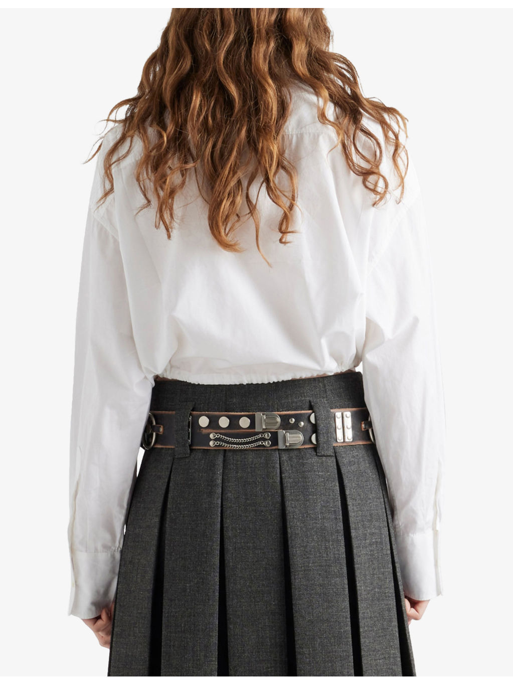 Drawstring-Hem Long-Sleeve Cotton-Poplin Shirt - 3