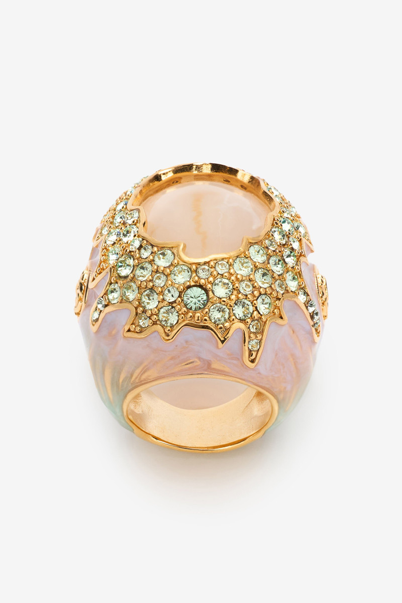Cocktail Ring With Gem And Crystals 1