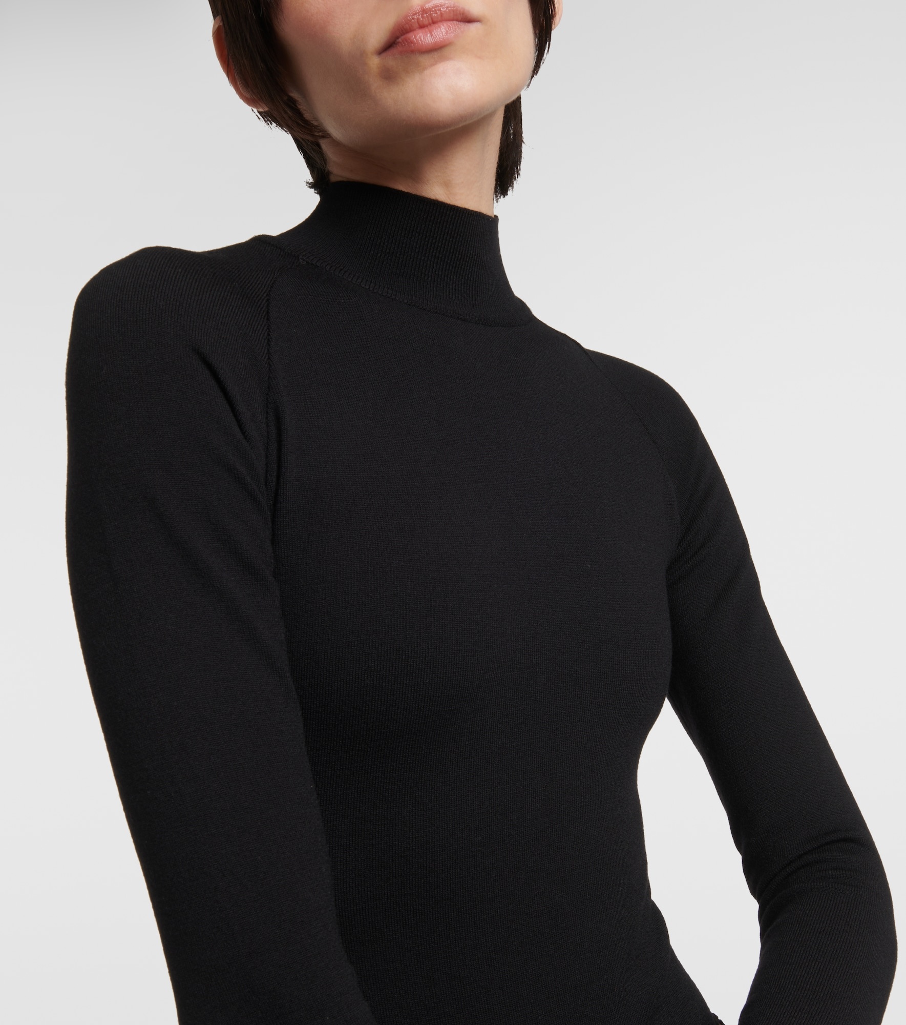 High-neck wool-blend catsuit - 5