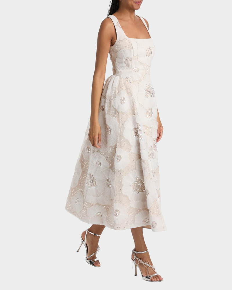 MILLY Arianna Tulle Flower Beaded Dress outlook