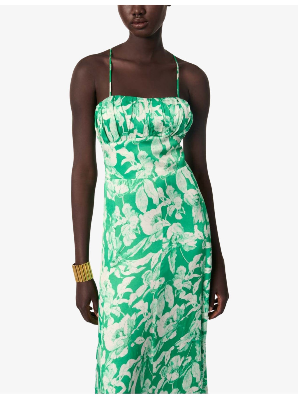 Graphic-Print Square-Neck Woven Midi Dress - 5